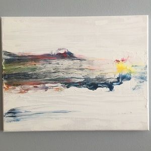 Original acrylic fluid art painting on a stretched canvas. Size 14”x11”